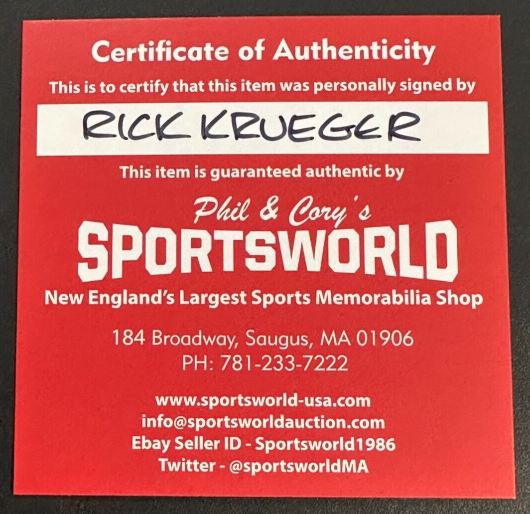 Rick Krueger Autographed Official Major League Baseball W/ 75 Red Sox Insc