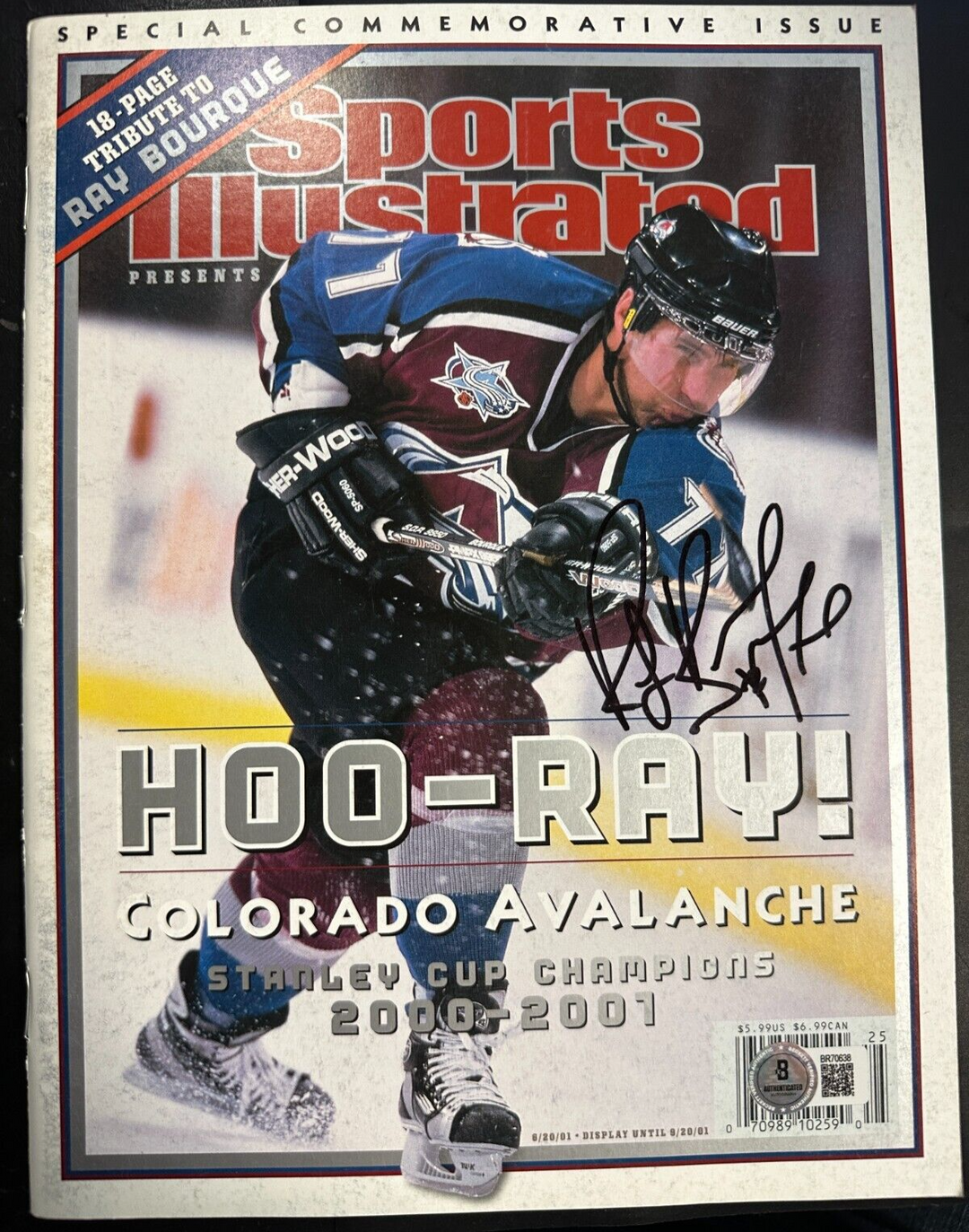 Ray Bourque Signed 2001 Colorado Avalanche Special Issue Sports Illustrated BAS