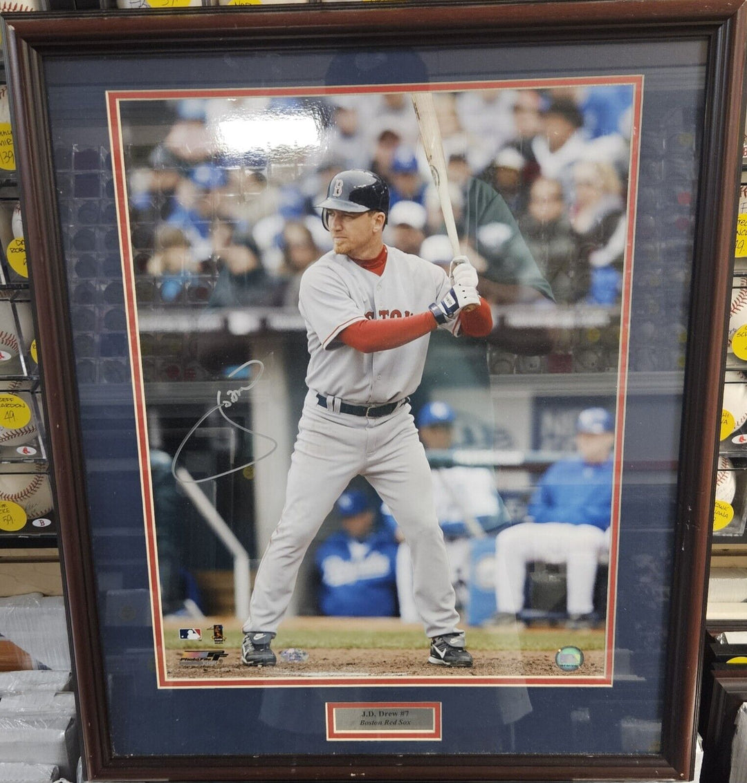 JD Drew Signed 16x20 Framed Boston Red Sox Photo New England Picture Hologram