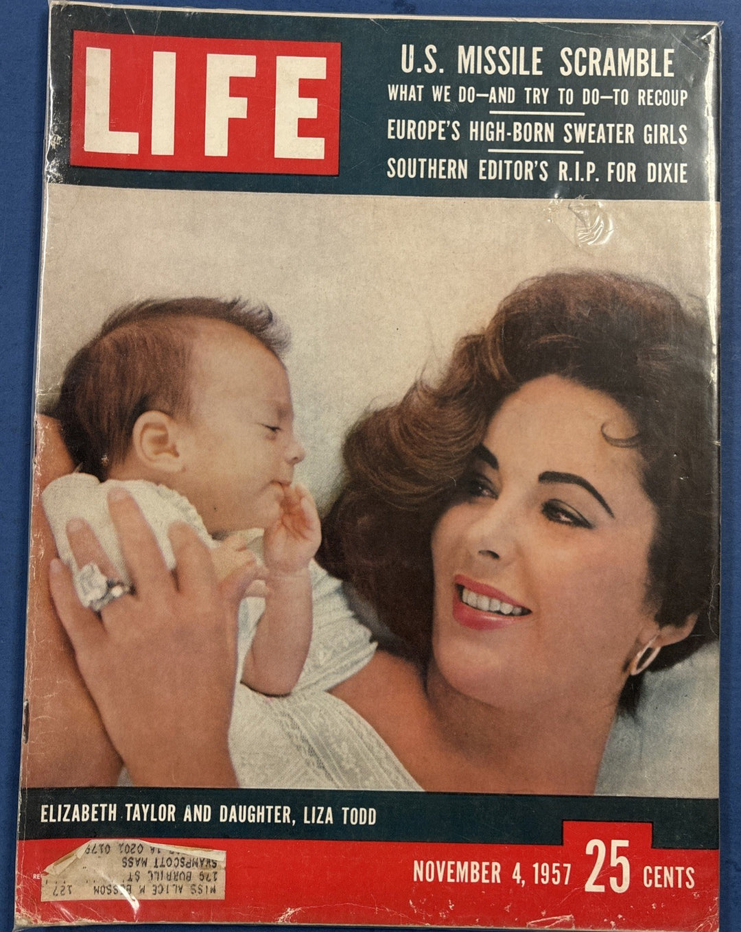 Life Magazine Elizabeth Taylor and Liza Todd US MISSILE SCRAMBLE November 4 1957