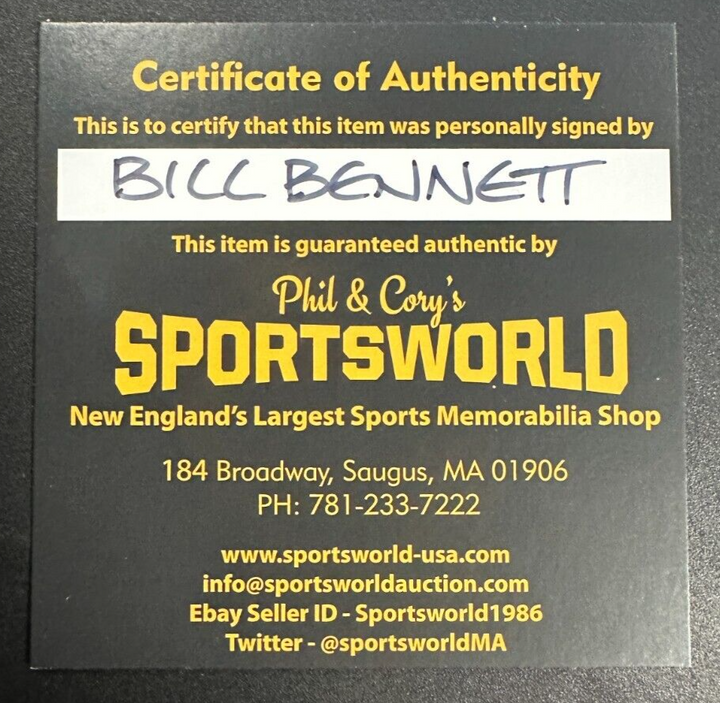 Bill Bennett Autographed Boston Bruins Hockey Puck NHL