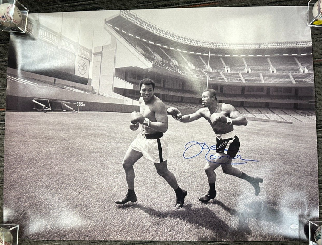 Ken Norton W/ Muhamad Ali at Yankees Stadium Autographed 30x40 Photo PSA/DNA