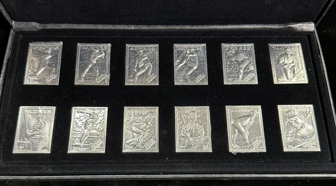 1988 Topps Gallery of Champions Baseball Set 12 Aluminum Replicas & Display Case
