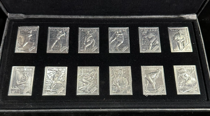 1988 Topps Gallery of Champions Baseball Set 12 Aluminum Replicas & Display Case