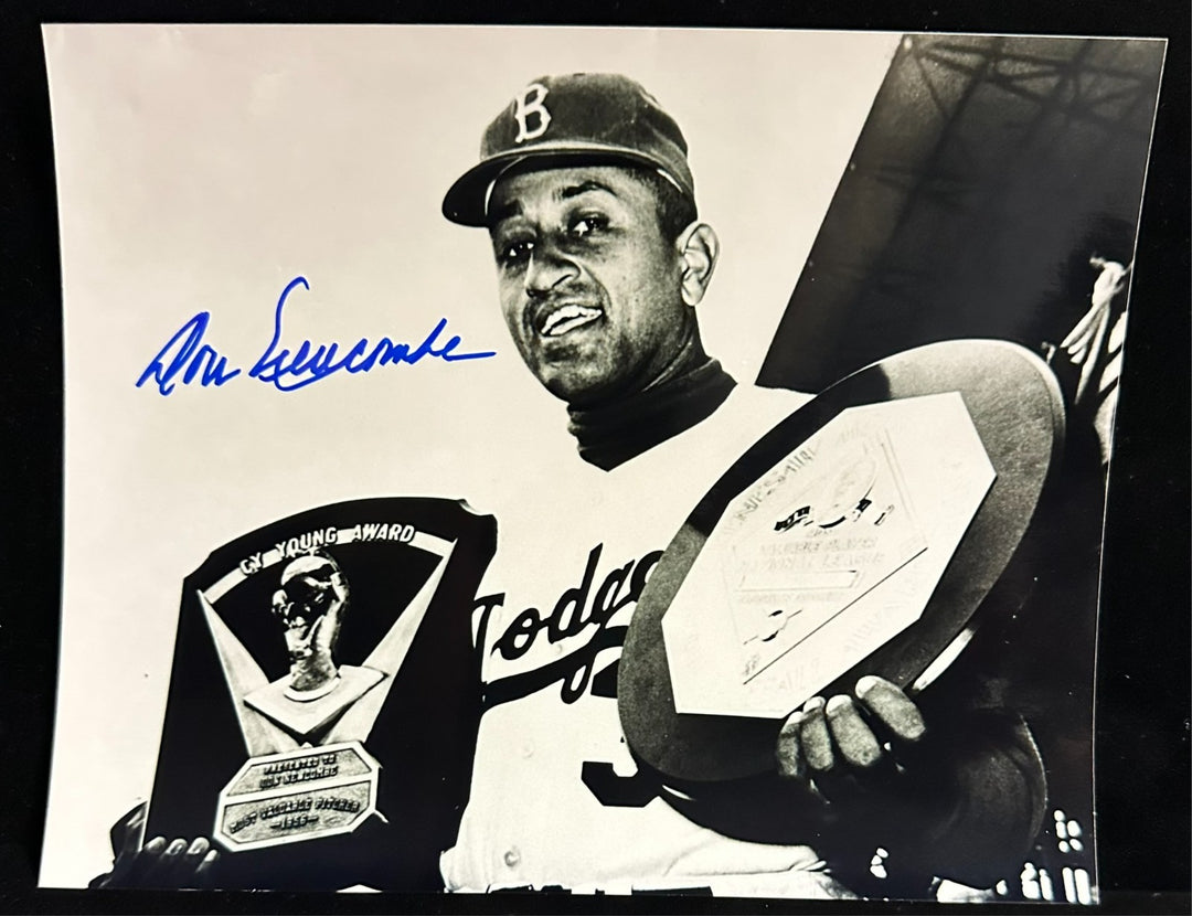 Don Newcombe Autographed Brooklyn Dodgers 8x10 Photo W Cy Young Award