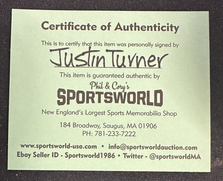 Justin Turner Autographed Official Major League Baseball Red Sox Blue Jays