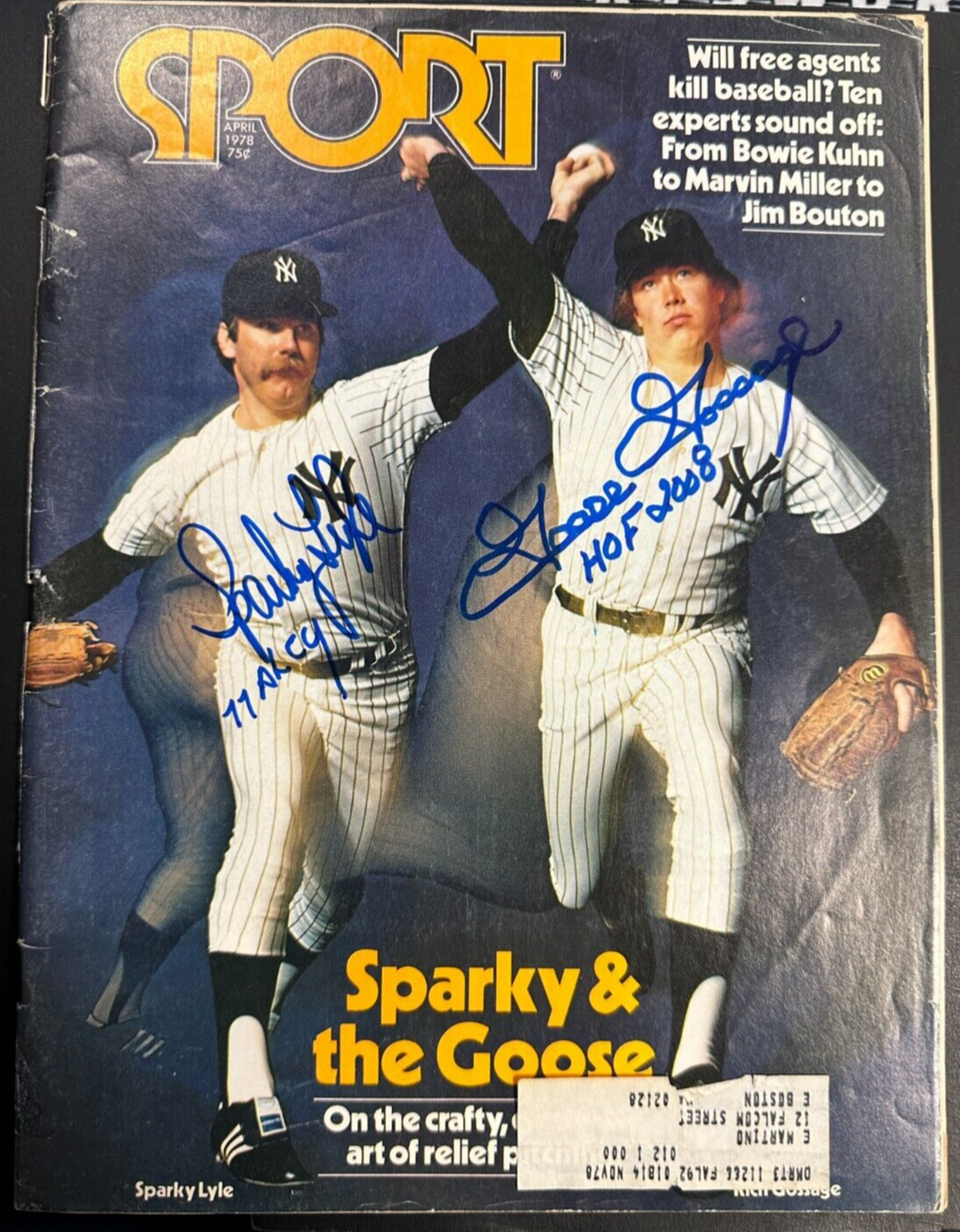 Sparky Lyke & Goose Gossage Autographed April 1978 Issue of Sport Magazine BAS