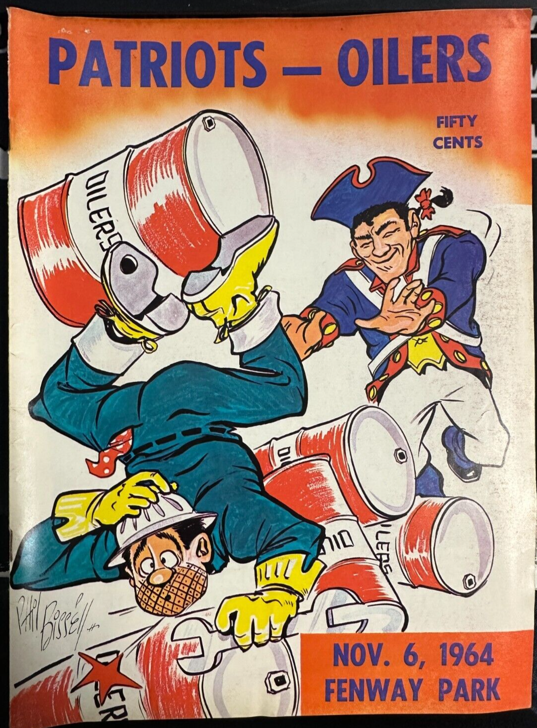 November 6, 1964 Boston Patriots Vs Houston Oilers Program AFL