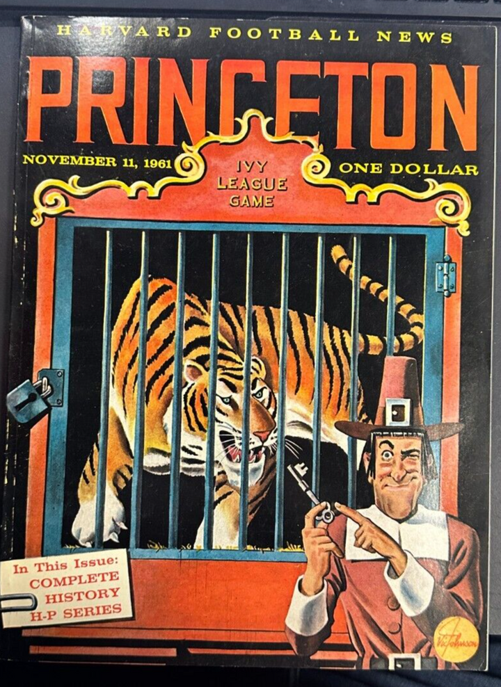 November 11, 1961 Harvard Vs Princeton Football Program 9-7 Crimson