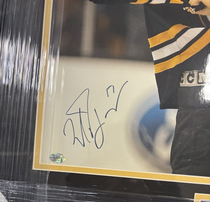 Milan Lucic Autographed 16x20 Fight Photo Framed Boston Bruins