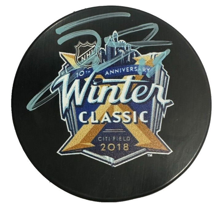 Jack Eichel Autographed 2018 Winter Classic Hockey Puck NHL