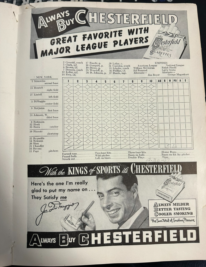 1947 New York Yankees & Brooklyn Dodgers Program Jackie Robinson