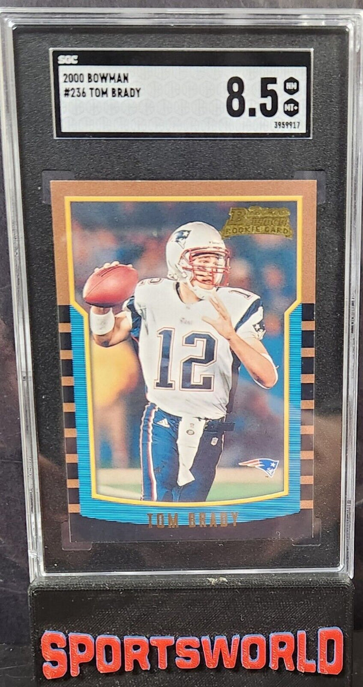 2000 Bowman #236 Tom Brady Rookie Card SGC 8.5 NM-MT+