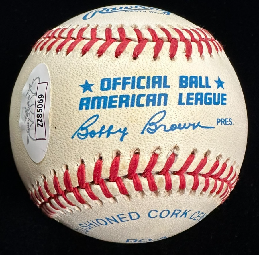 Joe DiMaggio Autographed Official American League Baseball JSA Yankees HOF