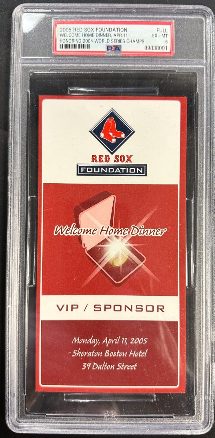 2005 Red Sox Foundation Welcome Home Dinner World Series Champs Full Ticket PSA