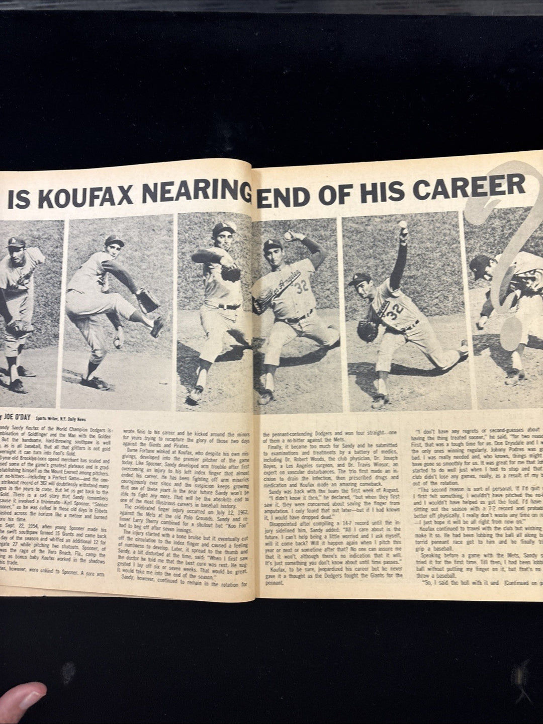 1966 Sports Quarterly Baseball Magazine Sandy Koufax Los Angeles Dodgers