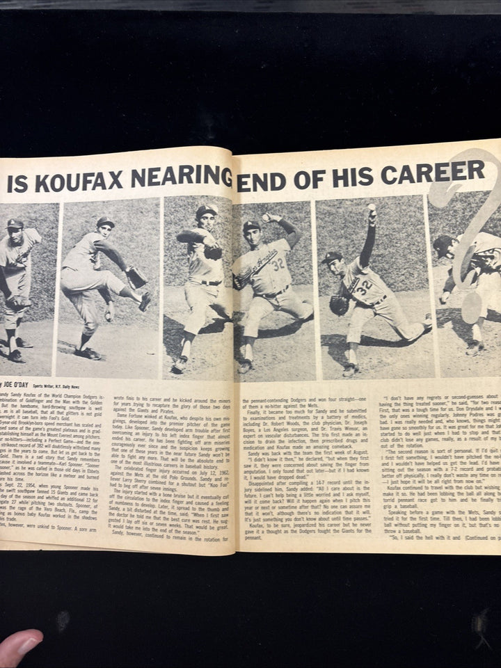 1966 Sports Quarterly Baseball Magazine Sandy Koufax Los Angeles Dodgers