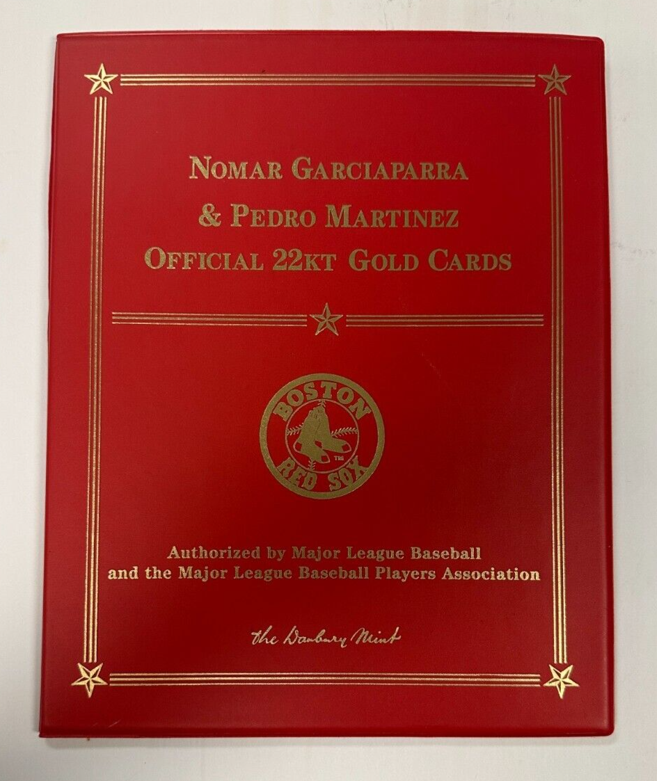 Danbury Mint Pedro Martinez & Nomar Garciaparra 22k Gold Card Set Boston Red Sox