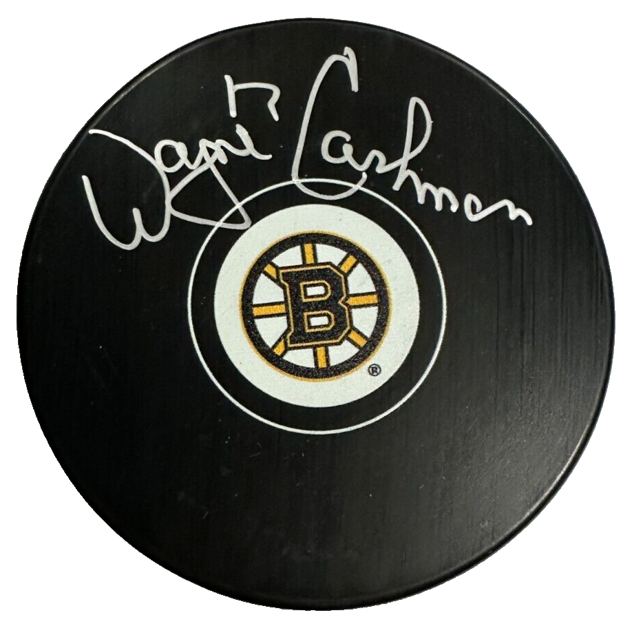Wayne Cashman Autographed Boston Bruins Hockey Puck NHL