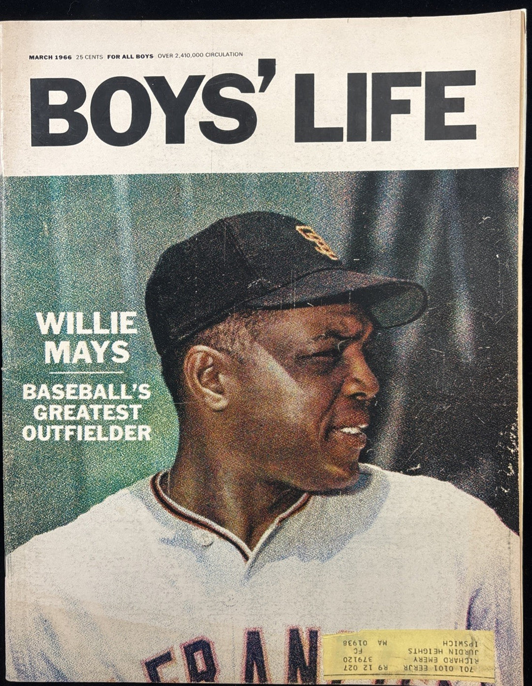 March 1966 Boys Life baseball magazine Willie Mays San Francisco Giants