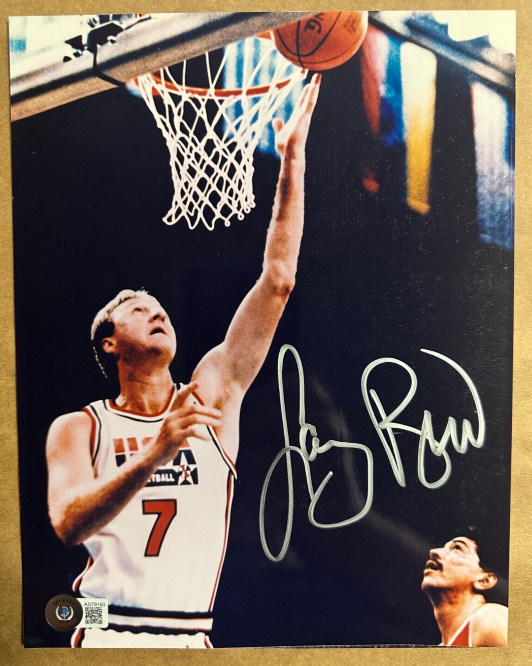 Larry Bird Autographed Team USA 8x10 Photo 1992 Barcelona Celtics BAS