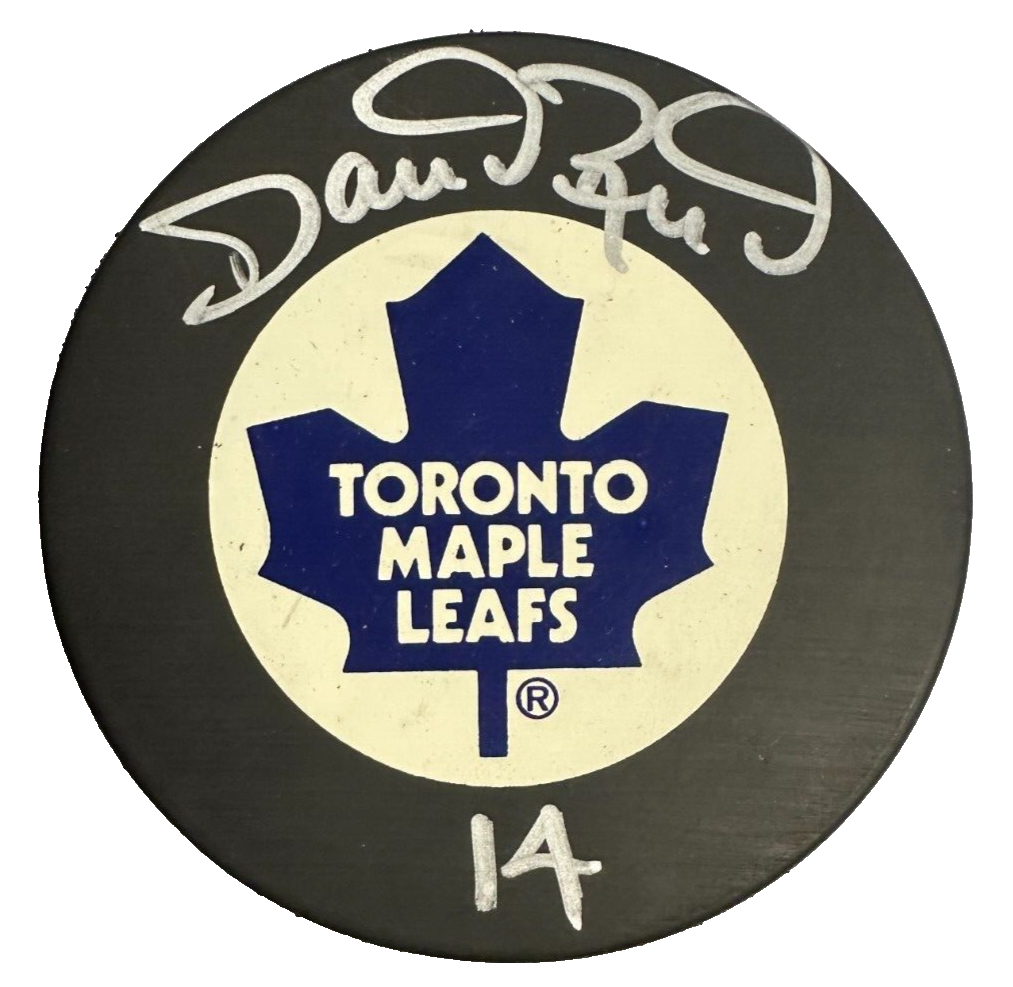Dave Reid Autographed Toronto Maple Leafs Hockey Puck BAS