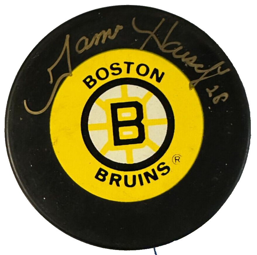 Jamie Huscroft Autographed Boston Bruins Hockey Puck BAS