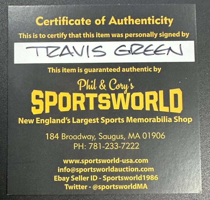 Travis Green Autographed Boston Bruins Hockey Puck NHL