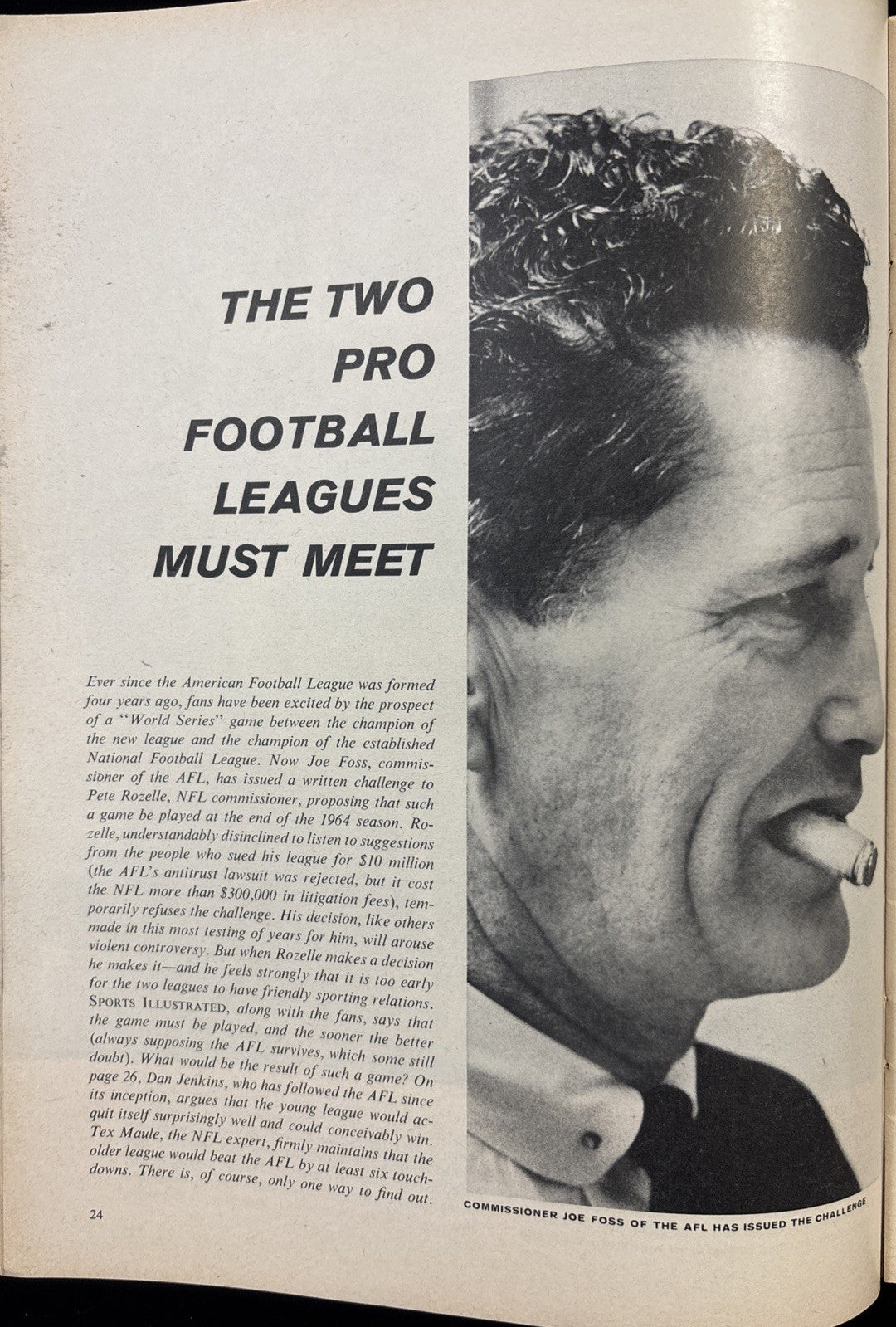 Dec 1963 Sports Illustrated San Diego Chargers Tobin Rote & Paul Lowe AFL vs NFL