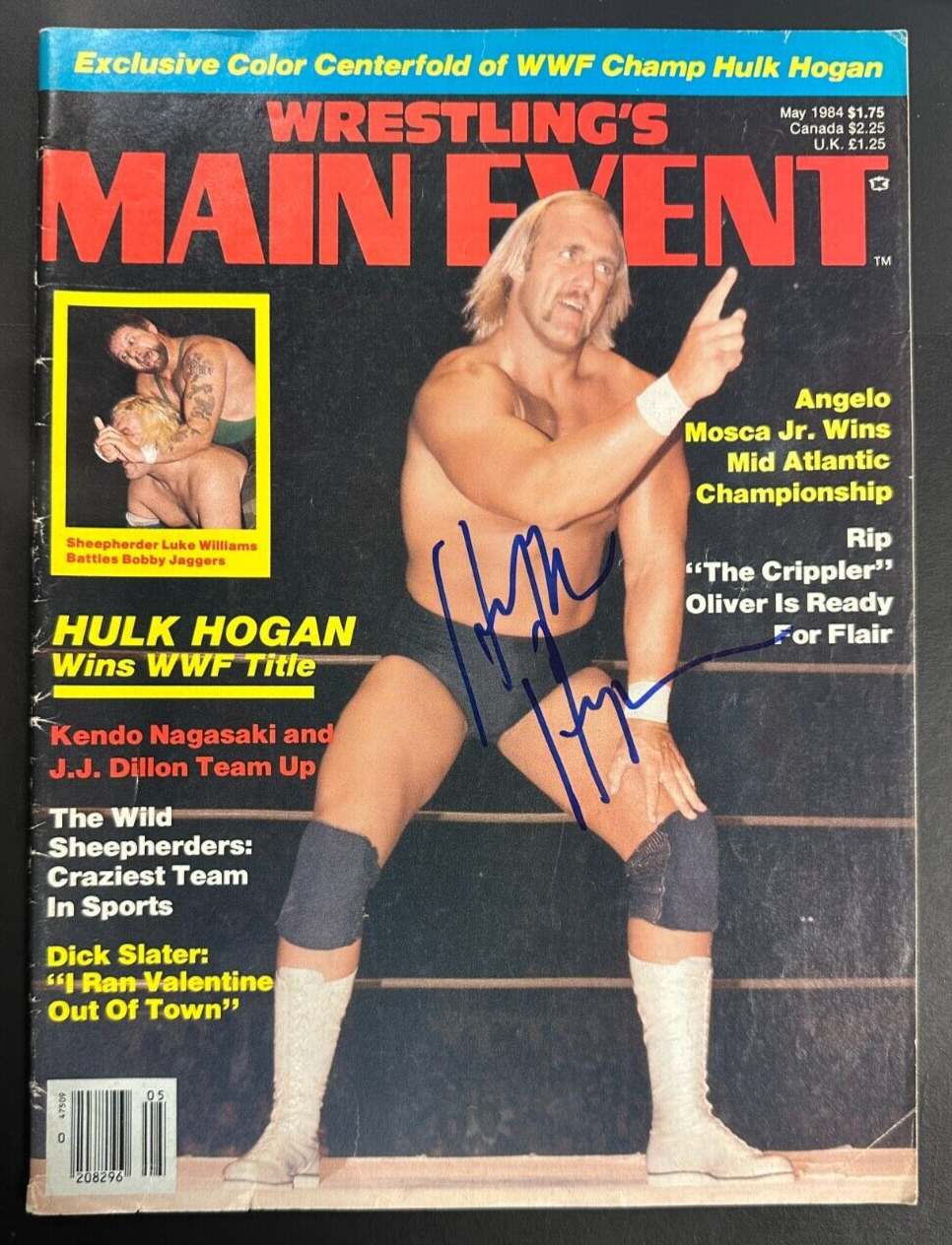 Hulk Hogan Autographed May 1984 Wrestling's Main Event Magazine BAS WWE WWF