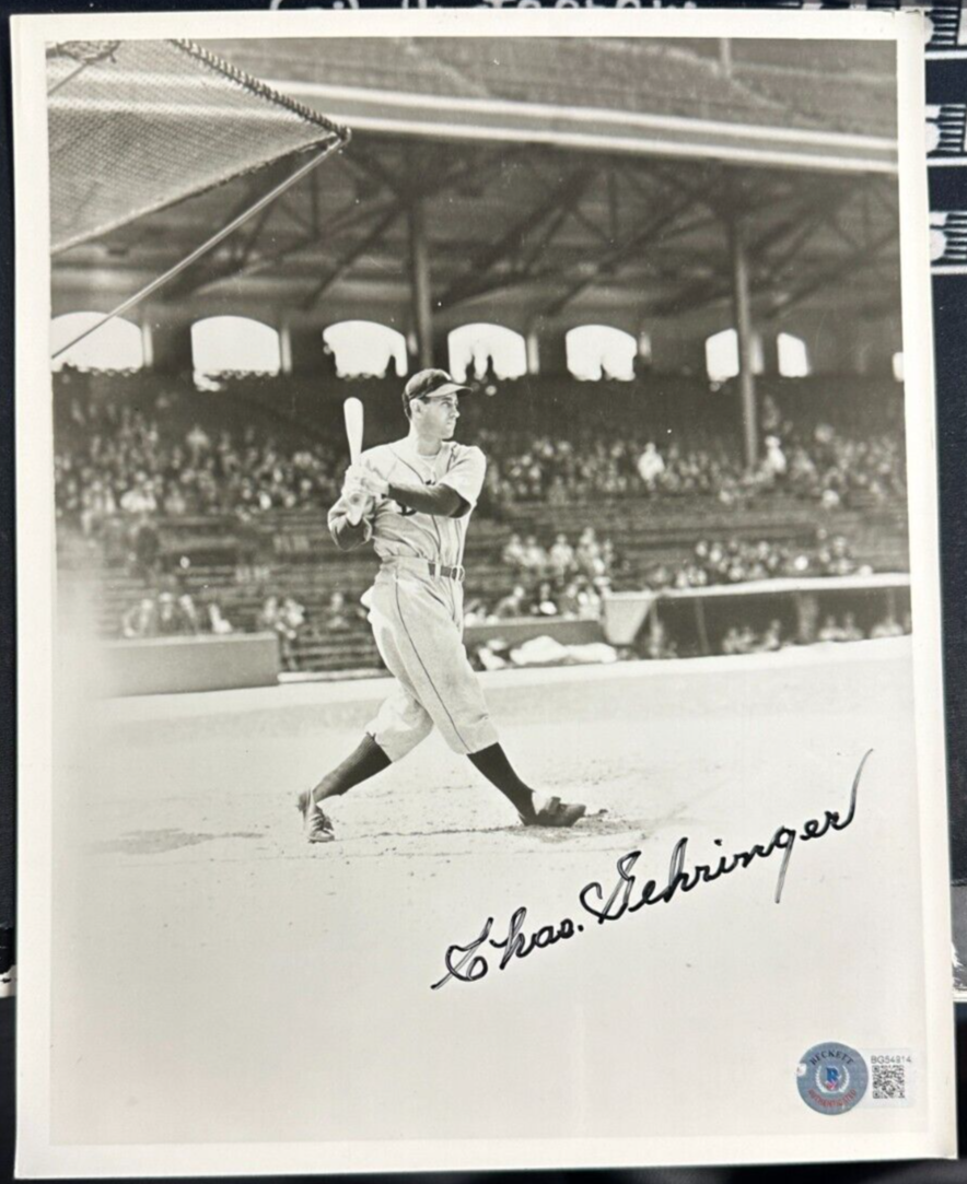 Charlie Gehringer Autographed Detroit Tigers 8x10 Photo BAS HOF