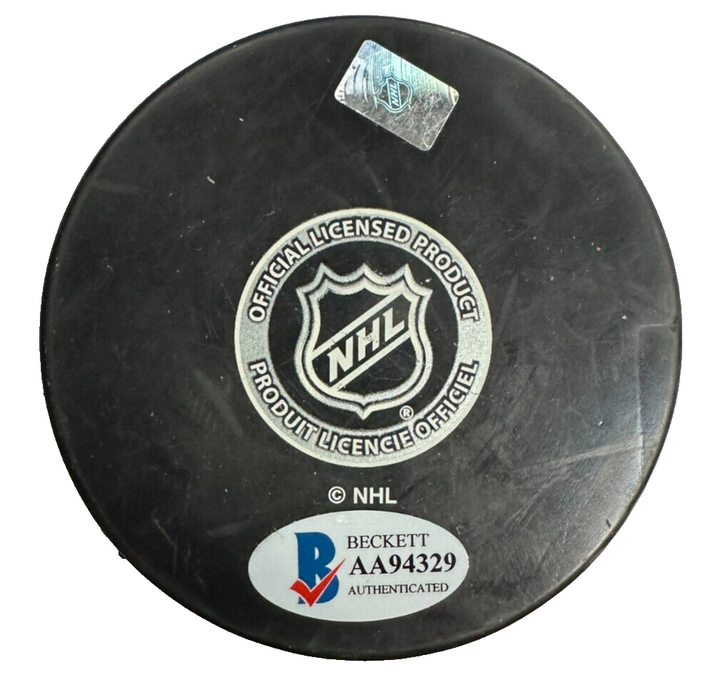 Dan Canney Autographed Boston Bruins Hockey Puck W/ 1970 S.C. Insc BAS