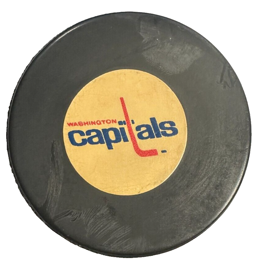 1974-77 Washington Capitals Tyer Converse Official Game Used Puck NHL