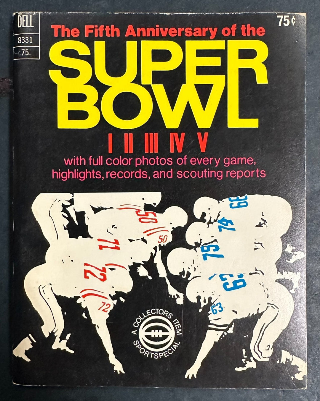 Fifth Anniversary of the Super Bowl, Collectors Booklet 1st Printing Aug 1971