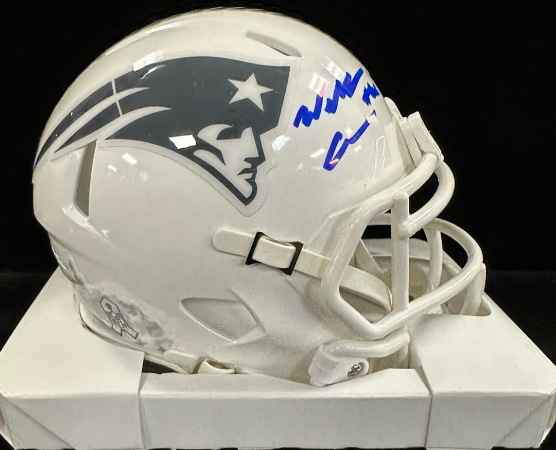 Will Campbell Autographed New England Patriots Salute to Service Mini Helmet JSA