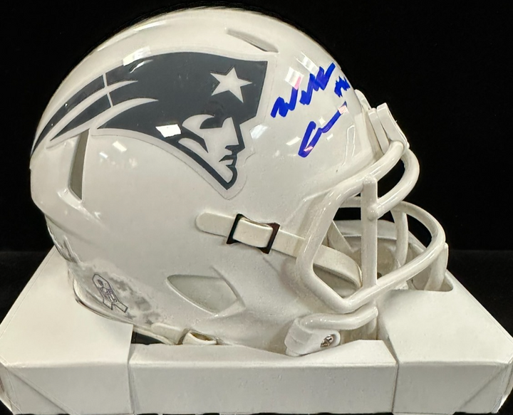 Will Campbell Autographed New England Patriots Salute to Service Mini Helmet JSA