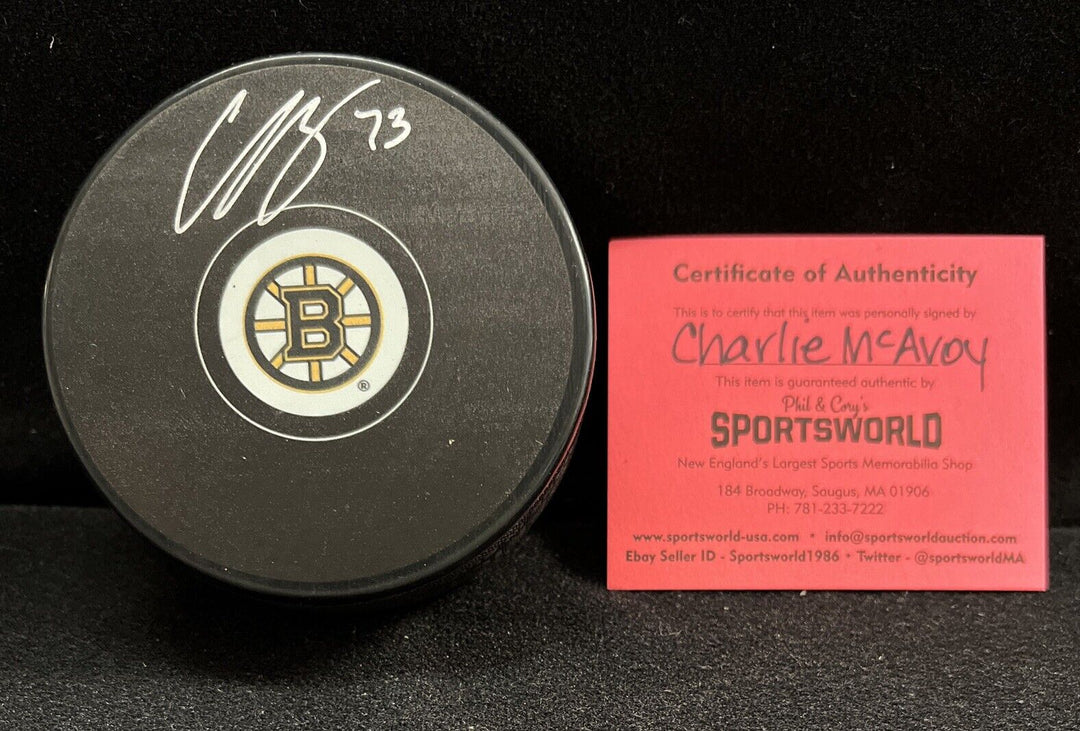 Charlie McAvoy Signed Boston Bruins Puck Fanatics Hologram