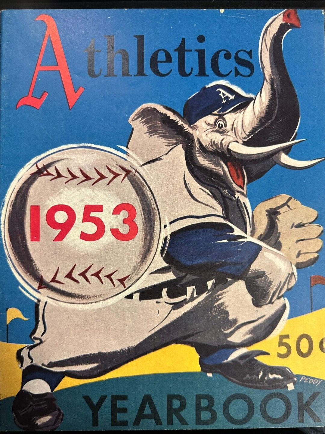 1953 Philadelphia A's Athletics Baseball Yearbook Shantz Joost Robinson