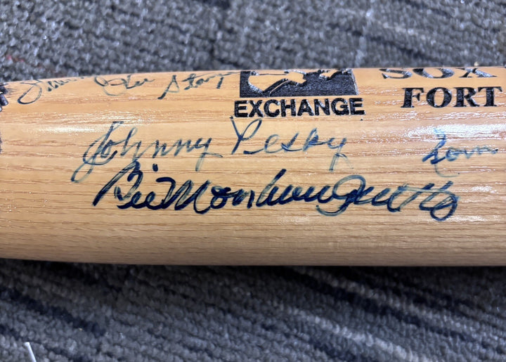 1995 Sox Exchange Fantasy Camp Signed Baseball Bat Johnny Pesky Gary Bell Etc.
