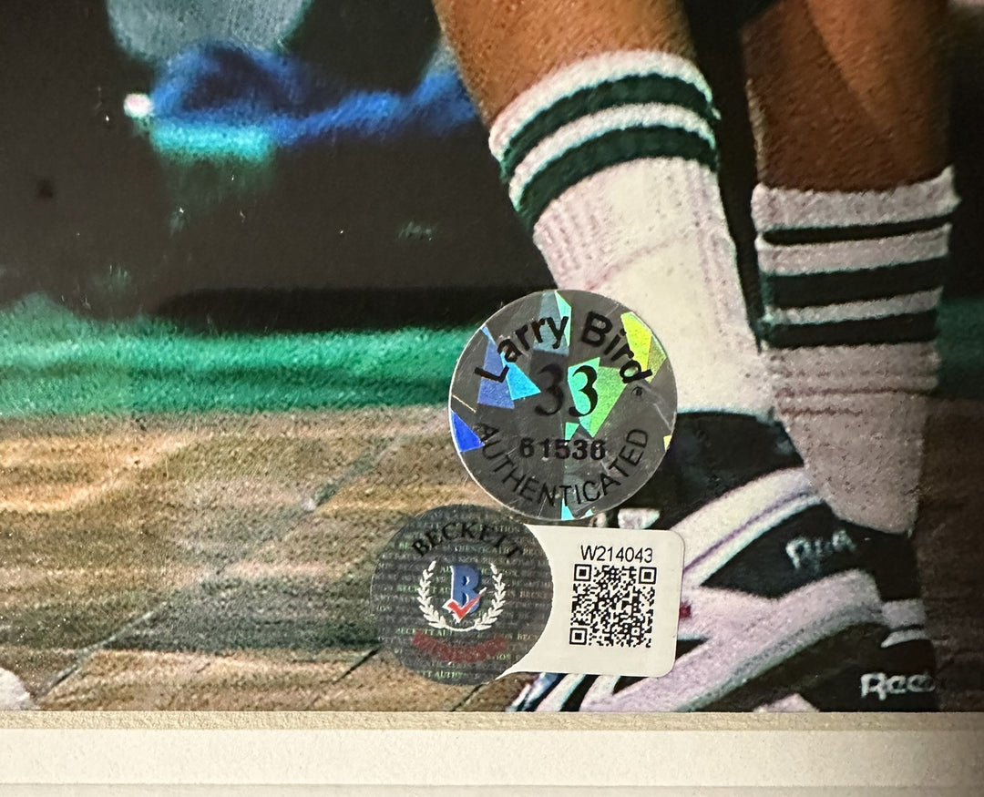 Larry Bird W/ Michael Jordan Autographed 16x20 Photo Framed BAS HOF