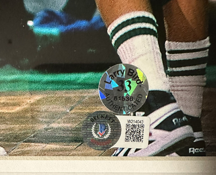 Larry Bird W/ Michael Jordan Autographed 16x20 Photo Framed BAS HOF