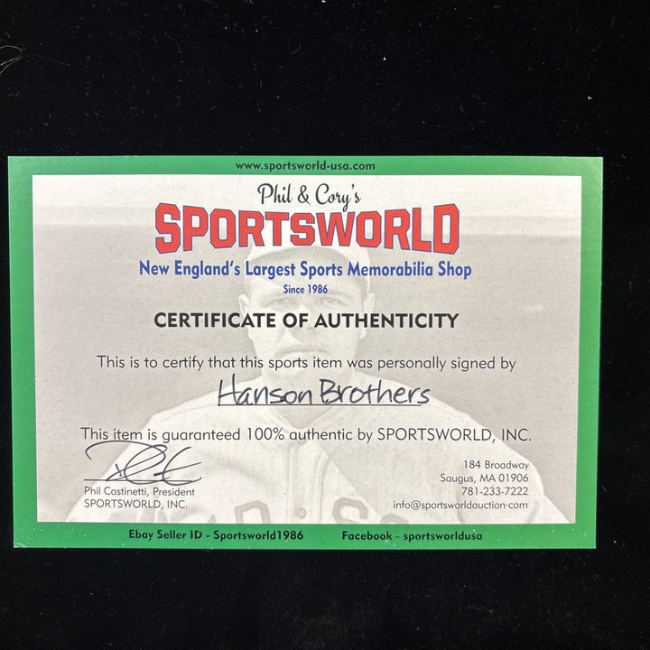 Hanson Brothers In Slap Shot Signed Photograph 15x17 COA Steiner