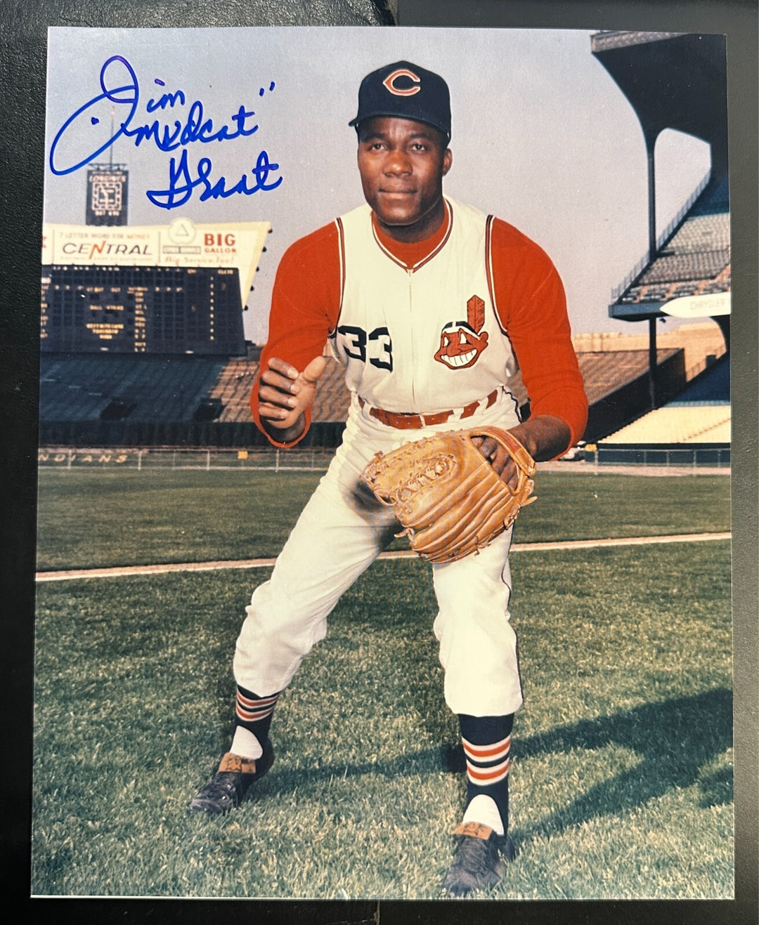 Jim Mudcat Grant Autographed Cleveland Indians 8x10 Photo