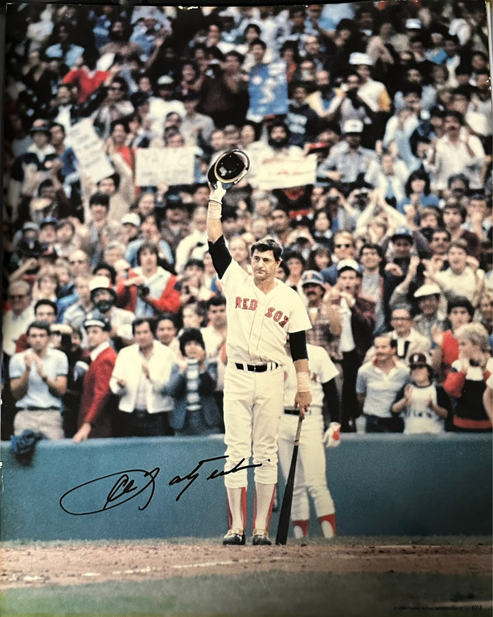 Carl Yastrzemski Autographed 16x20 Last At-Bat Photo Boston Red Sox