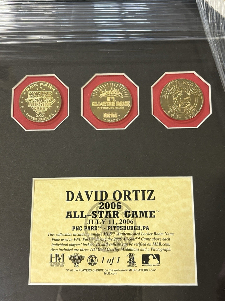 David Ortiz MLB Authenticated 2006 All Star Game Locker Tag 1/1 Boston Red Sox