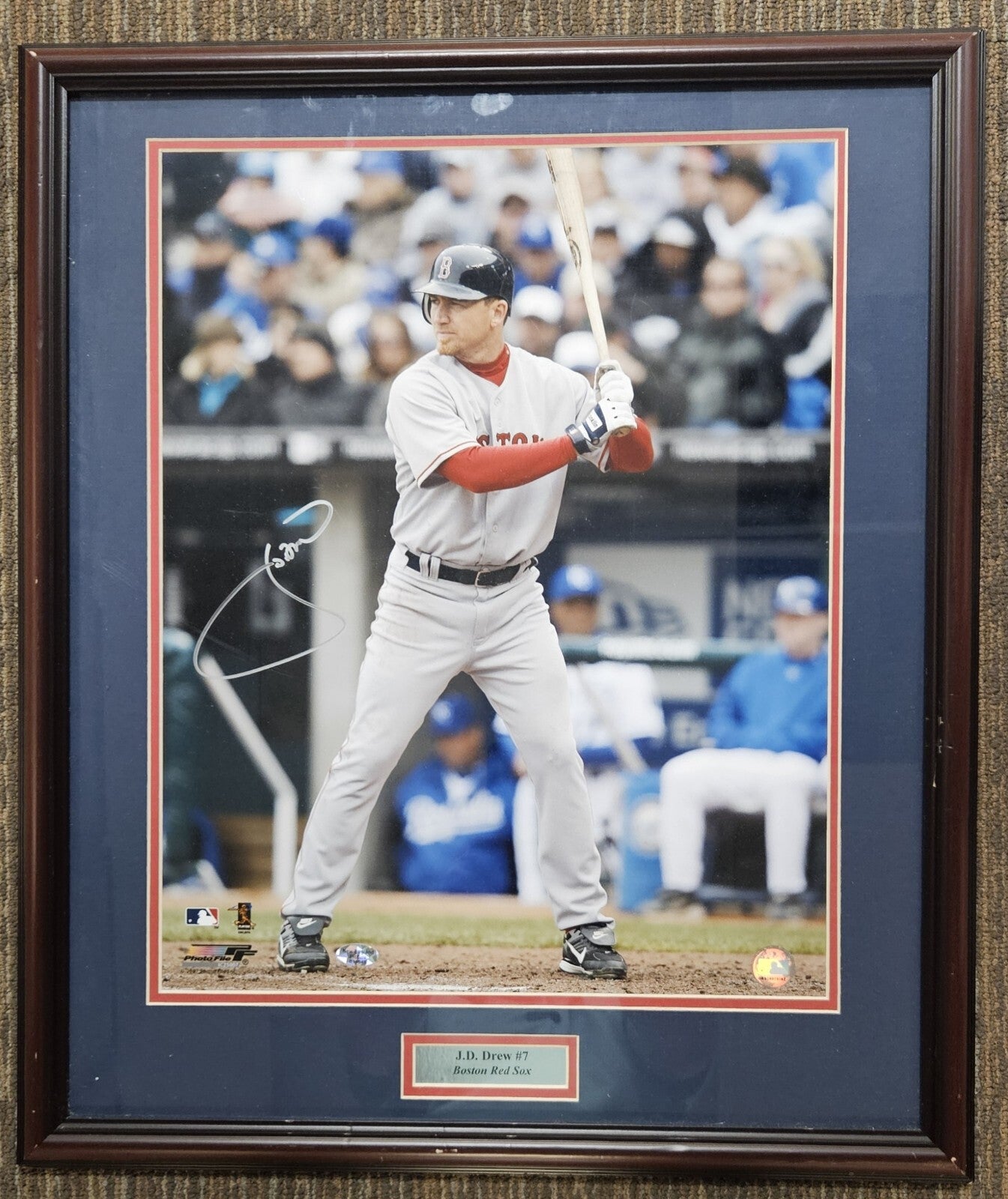 MLB  JD Drew ドリュー　直筆サイン入りフォトロスアンゼルスドジャース JD Drew Signed 16x20 Framed Boston Red Sox Photo New England