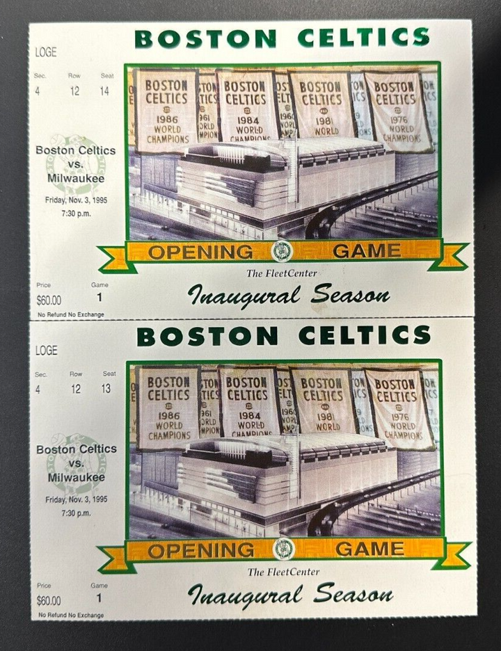 2 Nov 3, 1995 Celtics Vs Bucks Fleet Center Grand Opening Game 101-100 Bucks