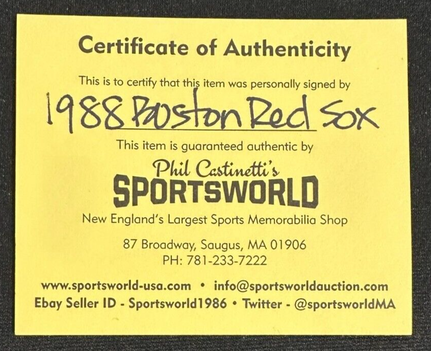 1988 Boston Red Sox Team Autographed Baseball Clemens Boggs Rice Smith