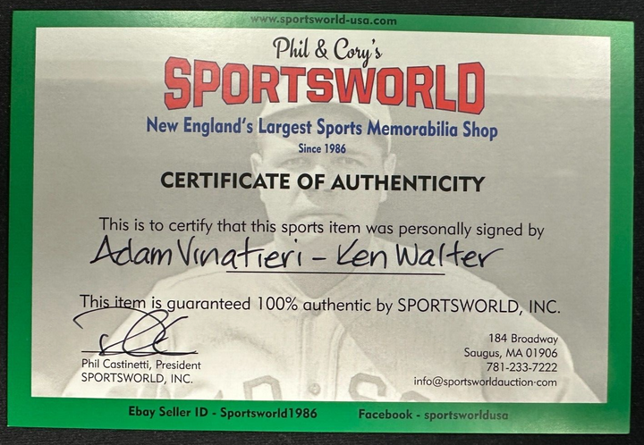 Adam Vinatieri & Ken Walter Signed Feb 2, 2004 Boston Globe Patriots SB XXXVIII