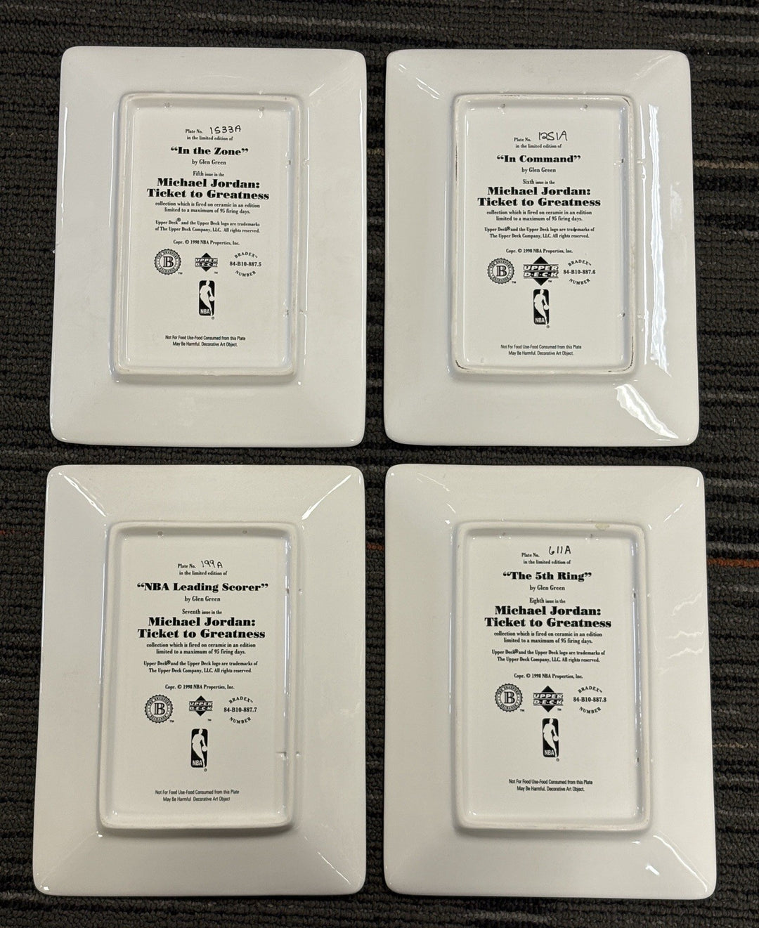 Michael Jordan Upper Deck Ticket To Greatness Porcelain Plate Set Of 8